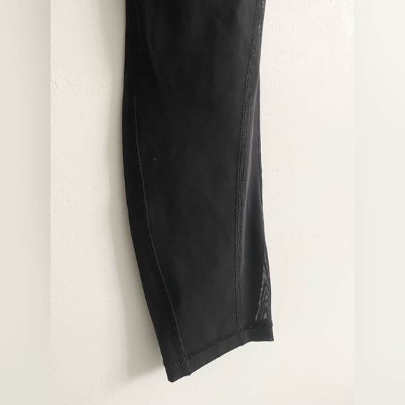 LULULEMON Black Leggings with Ankle Mesh, Size 6 - Picture 5 of 8